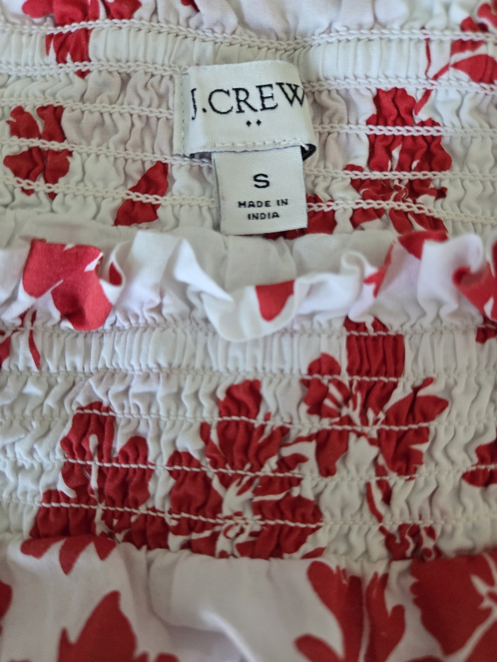 J Crew White and Red Floral Tiered Summer Skirt, Size S - Picture 3 of 8